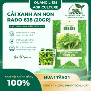 Hạt Giống Cải Xanh Ăn Non RADO 638 (Gói 20g~2000 Hạt) Rạng Đông, Phát Triển Mạnh, Dễ Gieo Trồng, Nhanh Thu Hoạch