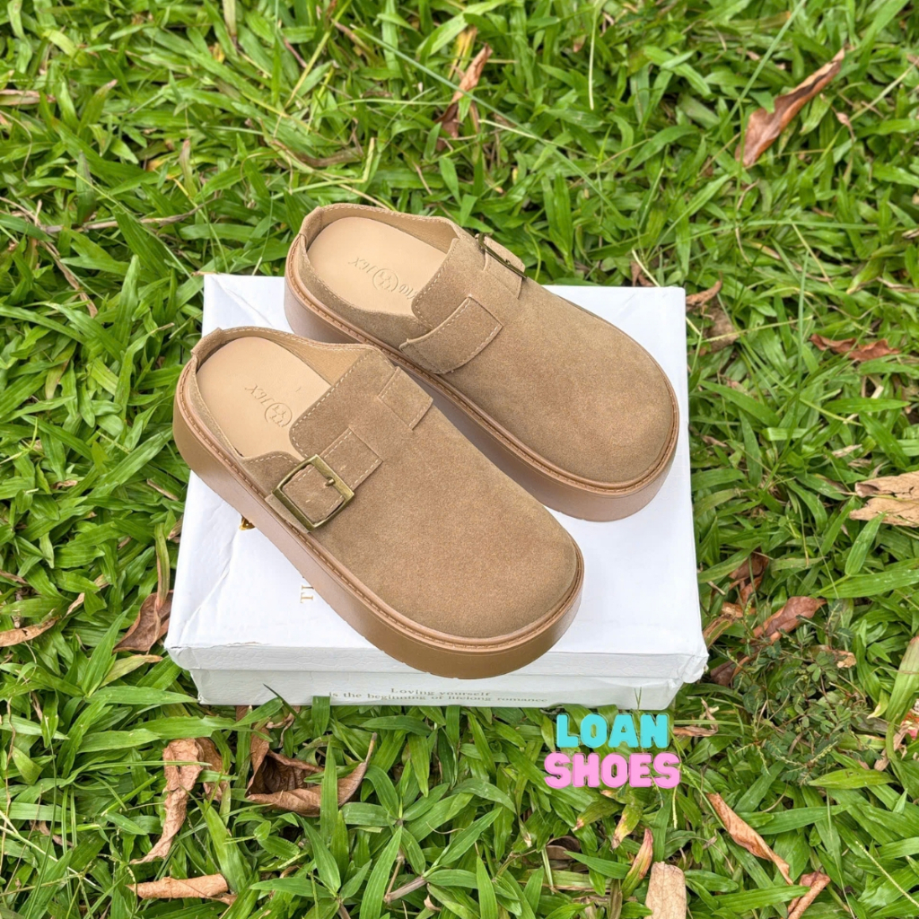 Giày Sục Da Lộn Dây Đan Màu Nâu Rêu LOẠI 1 FULL HỘP | Shopee Việt Nam