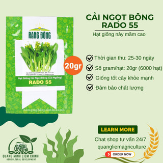 Hạt Giống Cải Ngọt Bông RADO 55 (Gói 20g~6000 Hạt) Rạng Đông, Trồng Quanh Năm – [Cải Ngồng]