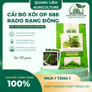 Hạt Giống Cải Bó Xôi OP RADO 688 (Gói 20g~2800 Hạt) Rạng Đông, Chịu Nhiệt Tốt, Dễ Gieo Trồng