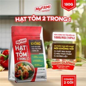 Combo 2 gói Gia Vị Hạt Tôm 2 trong 1 MyFAMI 10% thịt tôm biển KHÔNG chất bảo quản