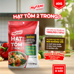 Combo 8 gói 60G Gia Vị Nấu Ăn Hạt Tôm 2 trong 1 MyFAMI, không chất bảo quản - màu thực phẩm