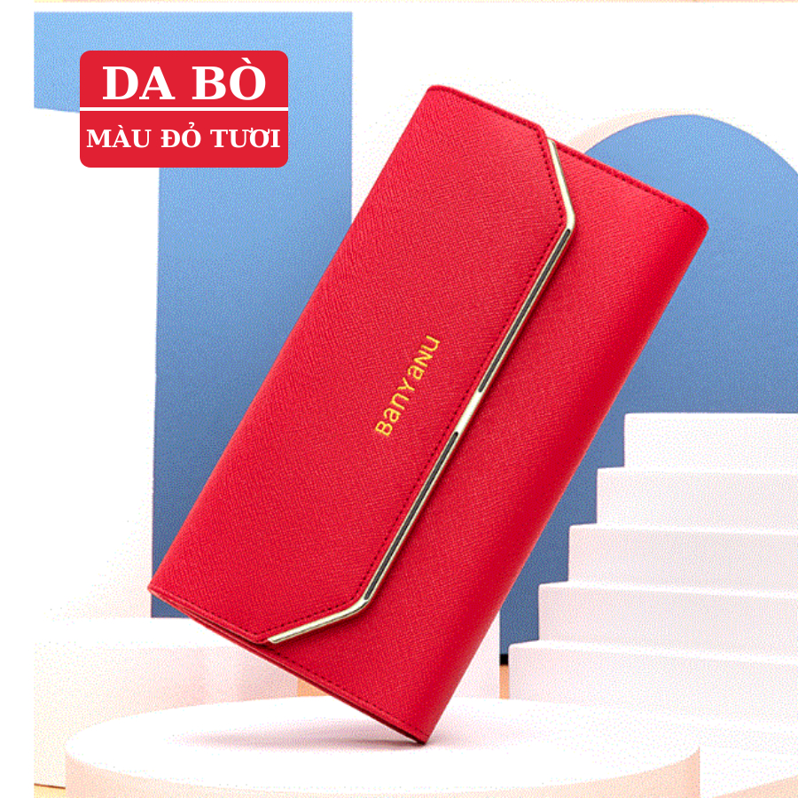 Ví Nữ Dài Ví Nữ Cầm Tay Da Bò Bóp Tiền Cao Cấp BCV-VN03 Chính Hãng BANYANU Thời Trang Phong Cách Sang Trọng Đủ Màu