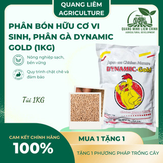 Phân Bón Hữu Cơ Vi Sinh, Phân Gà Dynamic-Gold, Phân nở Gold (Túi 1KG) - Giúp cây kháng bệnh