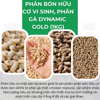 Phân Bón Hữu Cơ Vi Sinh, Phân Gà Dynamic-Gold, Phân nở Gold (Túi 1KG) - Giúp cây kháng bệnh