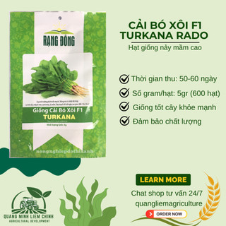 Hạt Giống Cải Bó Xôi F1 RADO Turkana (Gói 5g~600 Hạt) Rạng Đông, Xanh Mướt, Năng Suất Cao