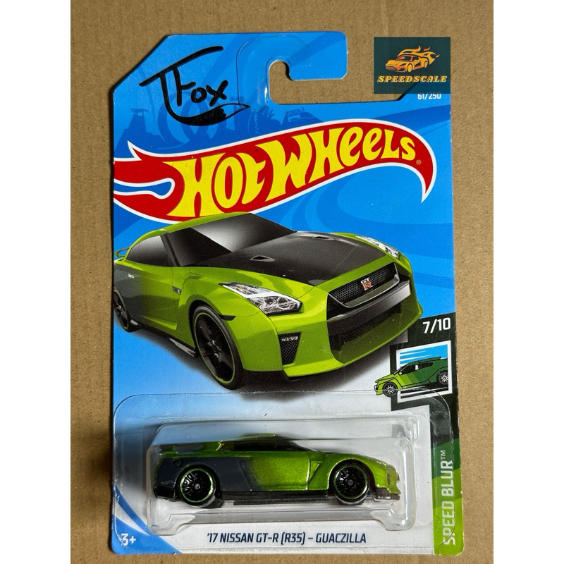 Xe mô hình Hot Wheels cơ bản ‘17 Nissan GTR(R35)- GuacZilla ( card nhăn ...