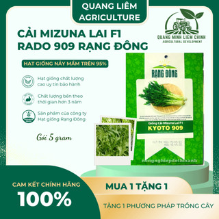 Hạt Giống Cải Mizuna Kyoto 909 (Gói 5g~300 Hạt) Rạng Đông, Trồng Quanh Năm, Giống Cải Thơm