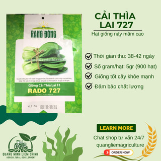 Hạt Giống Cải Thìa Lai F1 RADO 727 (Gói 5g~900 Hạt) Năng Suất Cao, Chịu Nhiệt Tốt