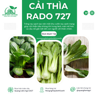 Hạt Giống Cải Thìa Lai F1 RADO 727 (Gói 5g~900 Hạt) Năng Suất Cao, Chịu Nhiệt Tốt