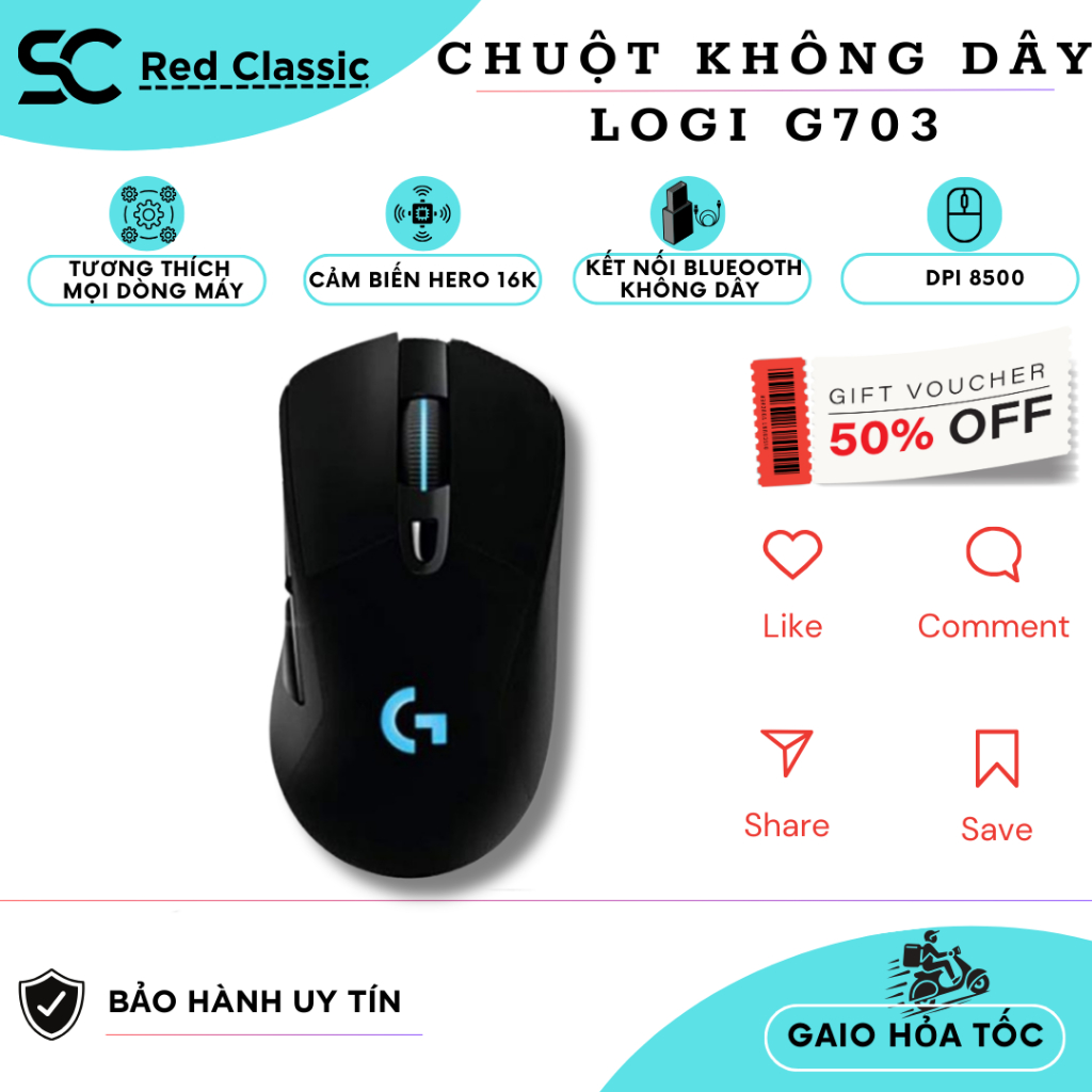 Chuột Không Dây Logitech G703 , Cảm Biến Hero Lightspeed Wireless ...