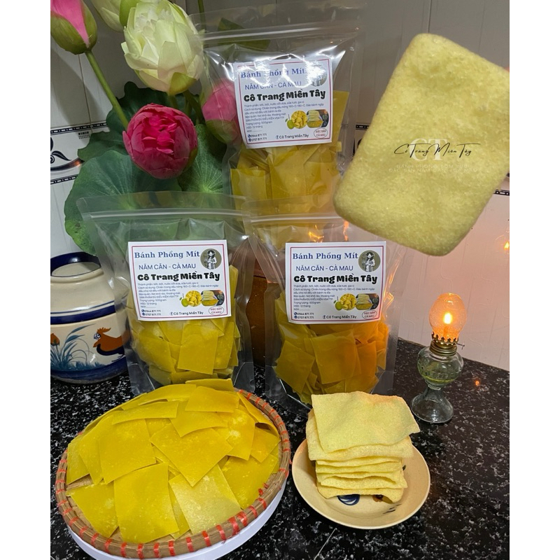 Bánh phồng mít ngon - Bánh phồng mít Năm Căn Cà Mau - Đặc sản Năm Căn Cà Mau - Hộp 500g - Loại đặc biệt