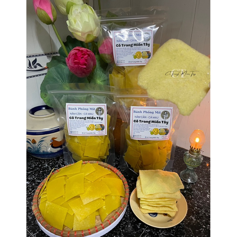 Bánh phồng mít ngon - Bánh phồng mít Năm Căn Cà Mau - Đặc sản Năm Căn Cà Mau - Hộp 500g - Loại đặc biệt