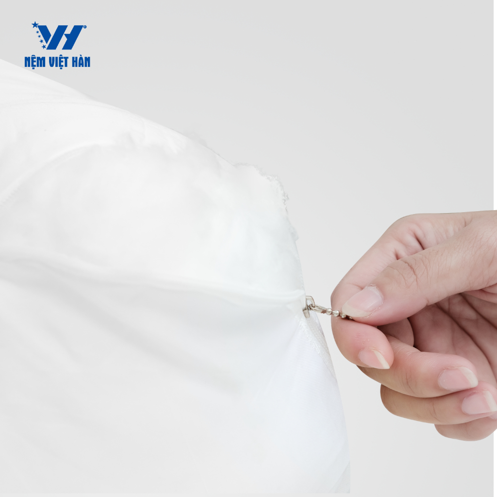 Ảnh Gối nằm Lông Vũ Việt Hàn - Êm Ái, Mềm Mại, Thoáng Khí - Từ Sợi Lông Vũ Nhân Tạo Microfiber 3