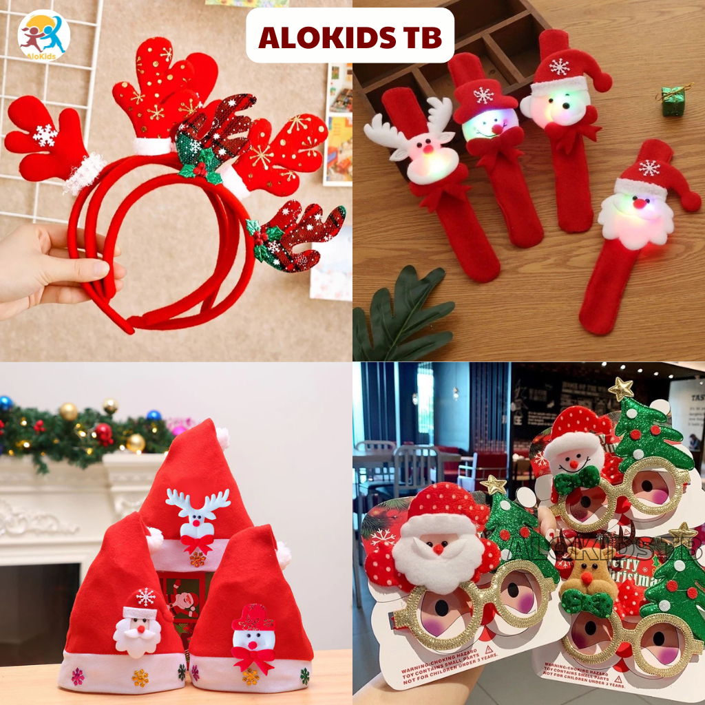 Phụ Kiện Quà Tặng Noel Cho Bé Trai, Bé Gái, Đồ Trang Trí Giáng Sinh Alokid Siêu Dễ Thương Đáng Yêu