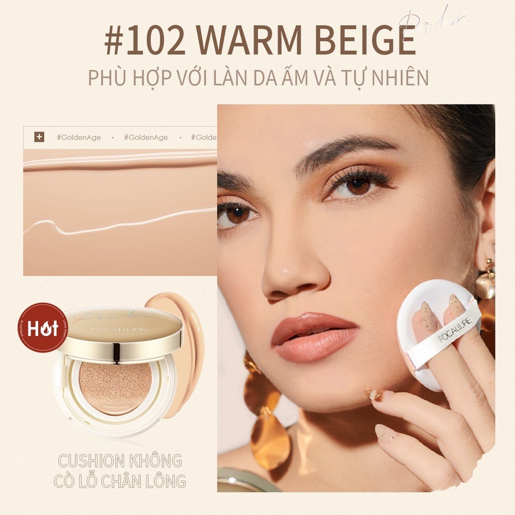 FOCALLURE Phấn nước poreless matte mịn lỳ, lâu trôi FA198 12g | NHÍM HOUSE