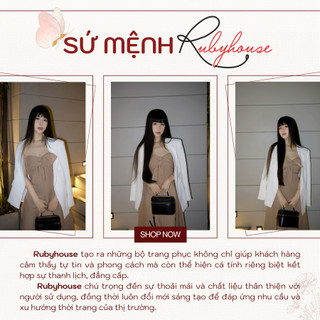Áo blazer nữ dài tay dáng suông Rubyhouse phong cách tiểu thư Hàn Quốc
