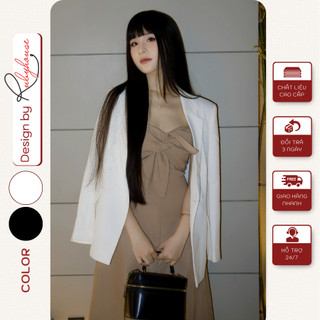 Áo blazer nữ dài tay dáng suông Rubyhouse phong cách tiểu thư Hàn Quốc