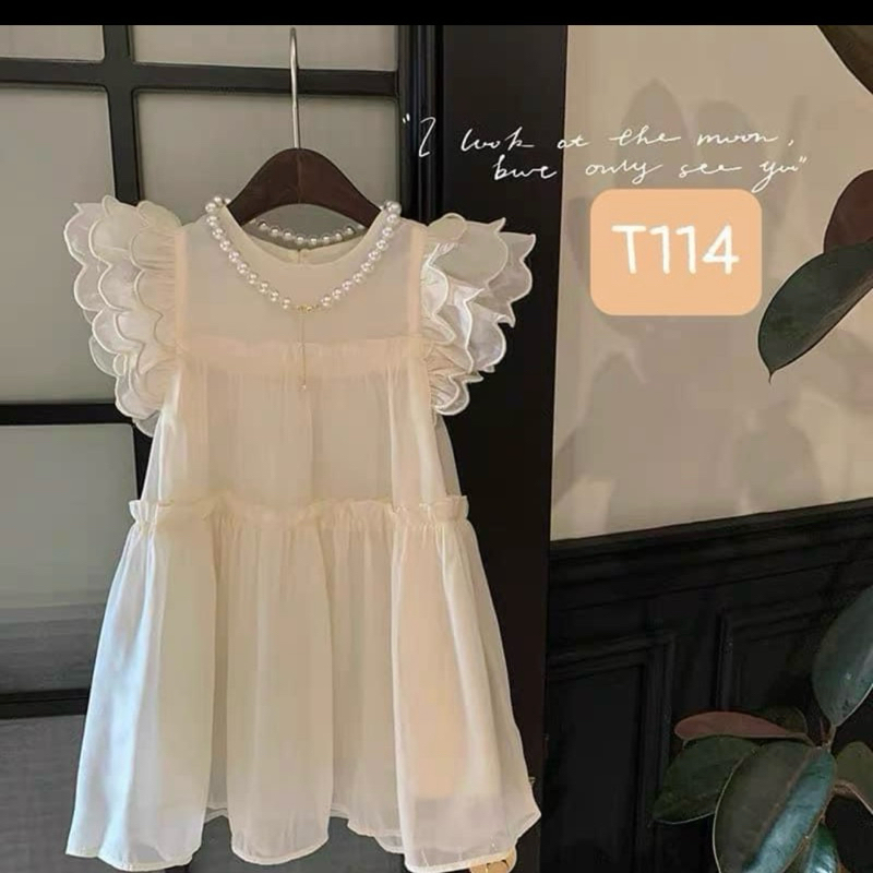 T114 Váy cho bé Diệu Linh shop Kids- váy thiết kế chất liệu tơ mềm có lót lụa bên trong diện đi tiệc siêu sinh sz 8-35kg