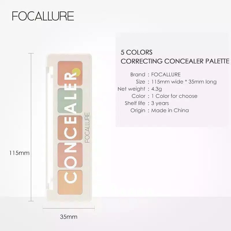 FOCALLURE Che khuyết điểm focallure 5 ô màu phù hợp mọi loại da 4.3g | NHÍM HOUSE