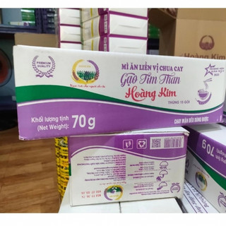 Thùng 15 Gói Mì Ăn Liền Gạo Tím Than Vị Chua Cay Hoàng Kim