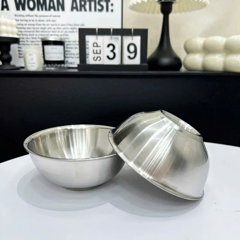 Bát Cơm Inox Có Cách Nhiệt, Chén Bát Ăn Inox Cao Cấp An Toàn, Bát Cơm 12cm Lunkai LK560