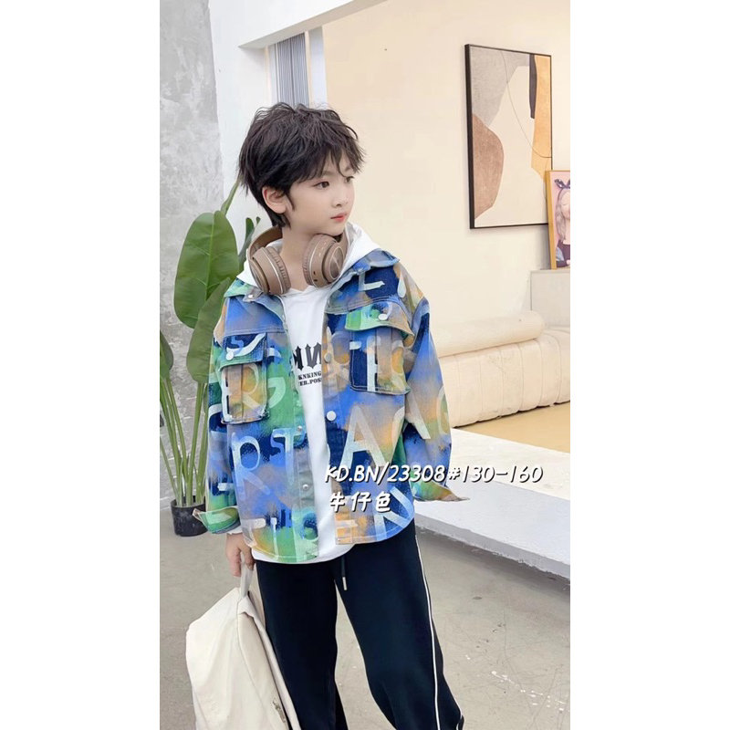 Áo khoác bò cho bé áo khoác jean cho bé trai size từ 30-56kg hàng QC chất cực đẹp