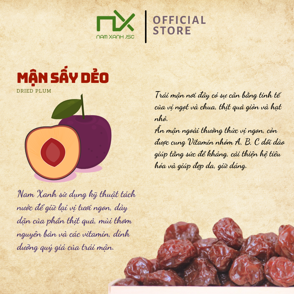 Ảnh Nam Xanh Mận Sấy Dẻo 50g (60g) 3