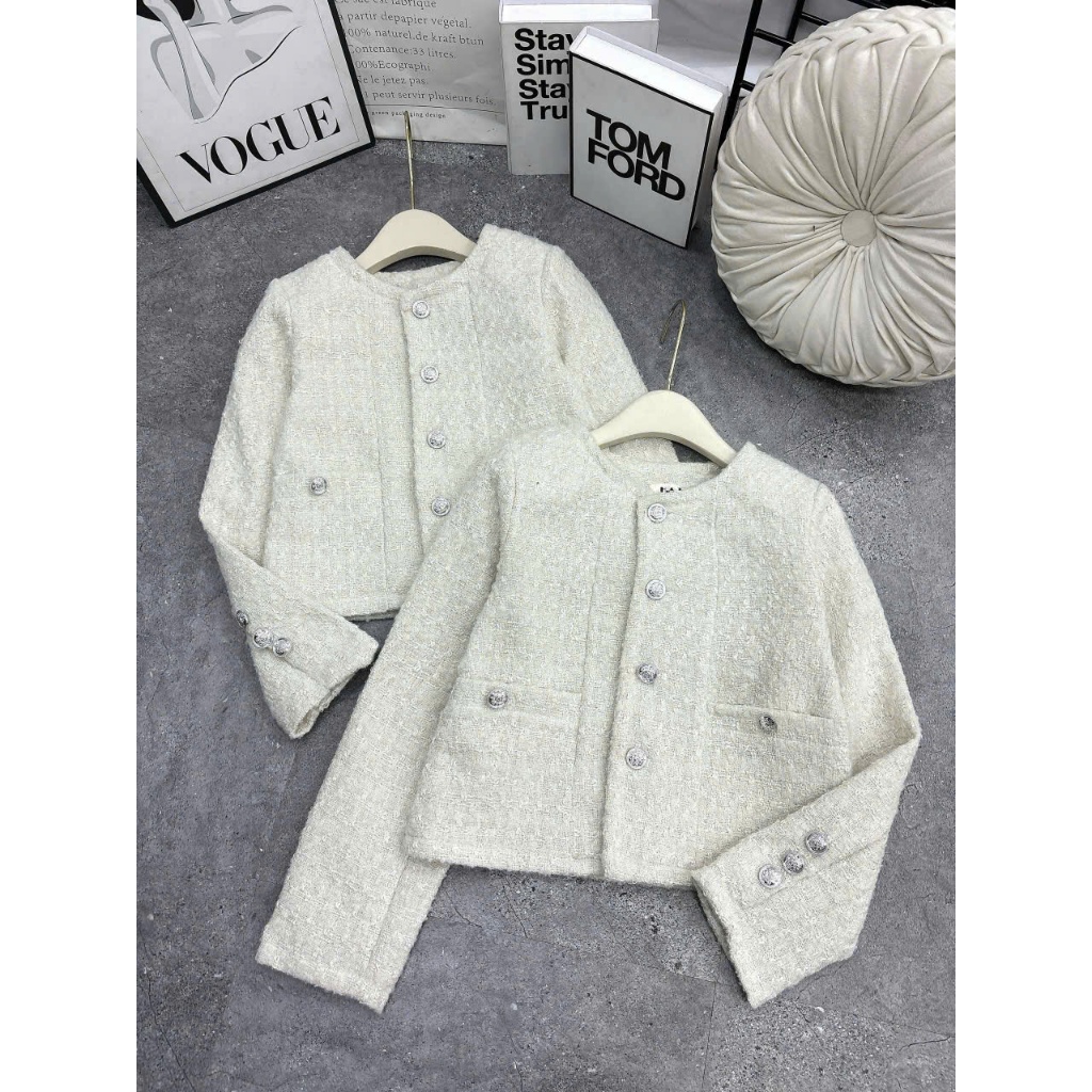 Áo Dạ Cài Khuy Dáng Croptop Trẻ Trung Sang Trọng Siêu Cá Tính