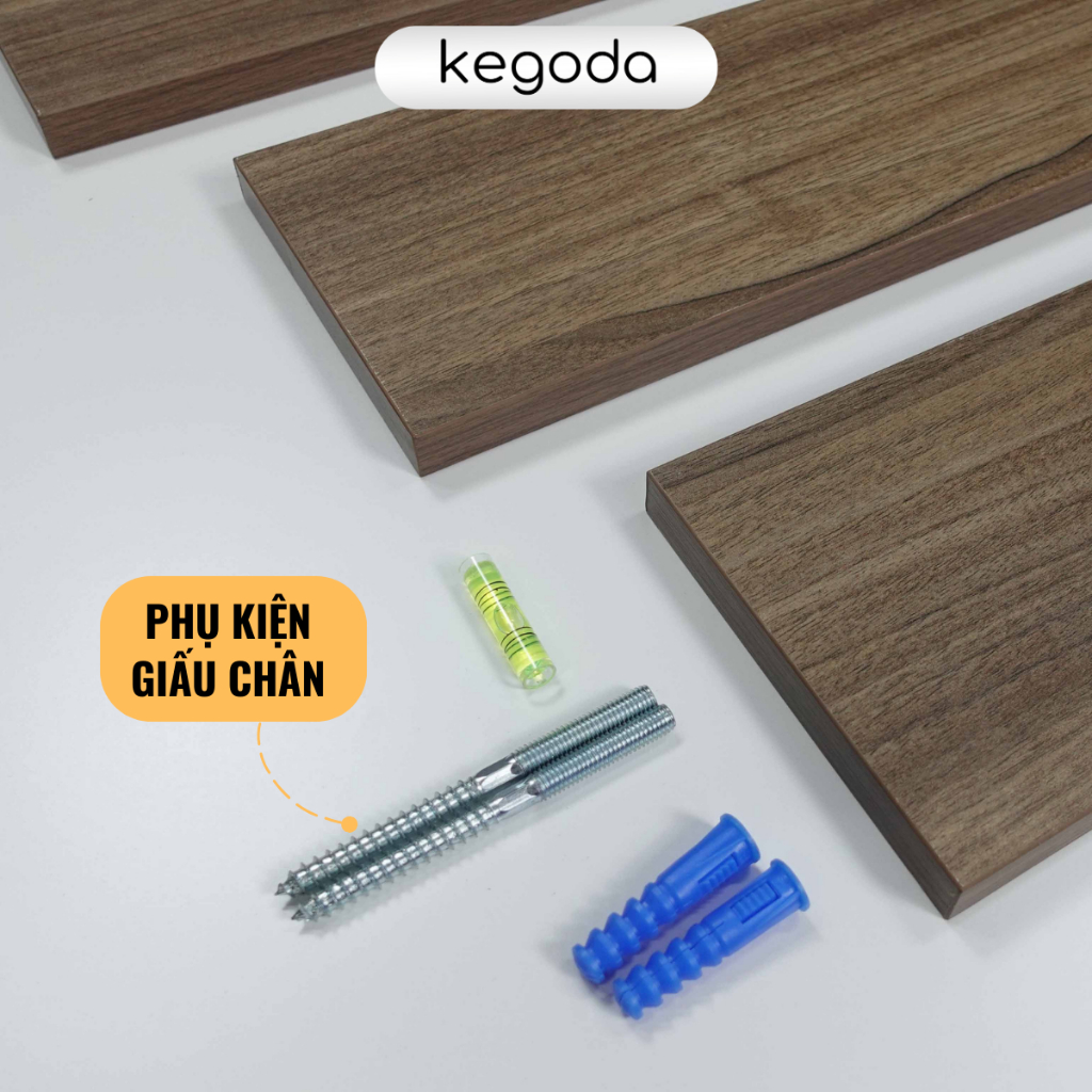 Ảnh Kệ Gỗ Thanh Ngang Treo Âm Tường Trang Trí, Nhiều Màu KEGODA KT56 2