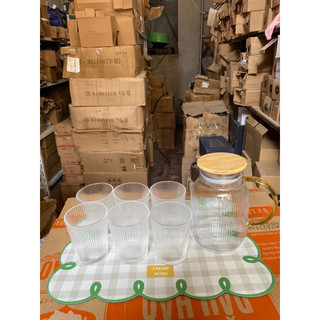 set bộ bình + 6 cốc nước hàng cao cấp siêu chịu nhiệt