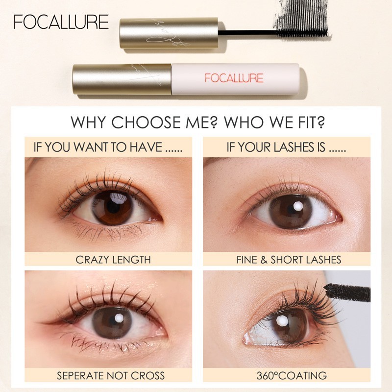 FOCALLURE Mascara giúp chuốt lông mi dài cong và đều 6g | NHÍM HOUSE