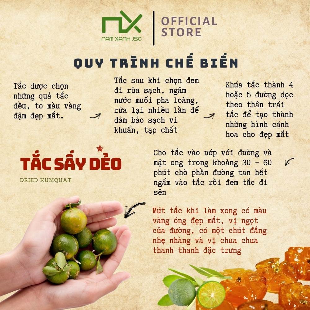 Ảnh Nam Xanh Mứt Tắc Sấy Dẻo Mật Ong Dried Kumquat Honey Hộp 140g(160g) 2