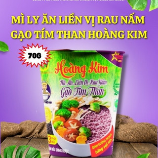 Thùng 12 Ly Mì Ăn Liền Gạo Tím Than Vị Rau Nấm Hoàng Kim