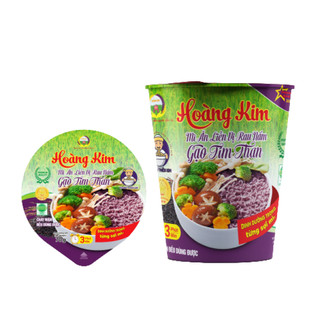 Thùng 12 Ly Mì Ăn Liền Gạo Tím Than Vị Rau Nấm Hoàng Kim