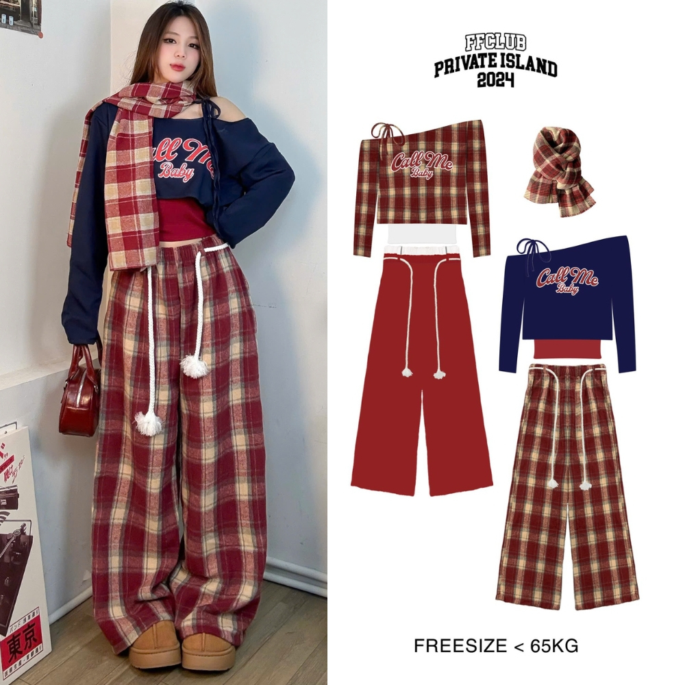 [ CÓ TÁCH SET ] Set đồ nữ CALLME Chất Vải Cotton Dạ Kẻ Caro  Form Rộng Dáng Xuông Unisex FFCLUB MIX