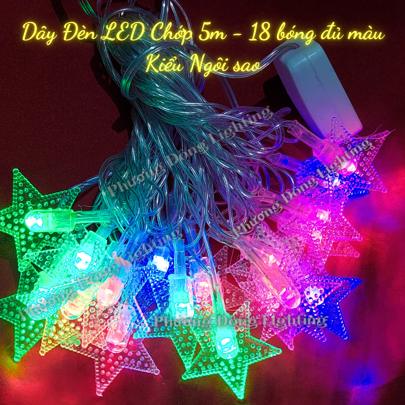 Dây đèn LED trang trí Noel nhiều kiểu Cắm điện 220v Dây dài 5m - 18 bóng