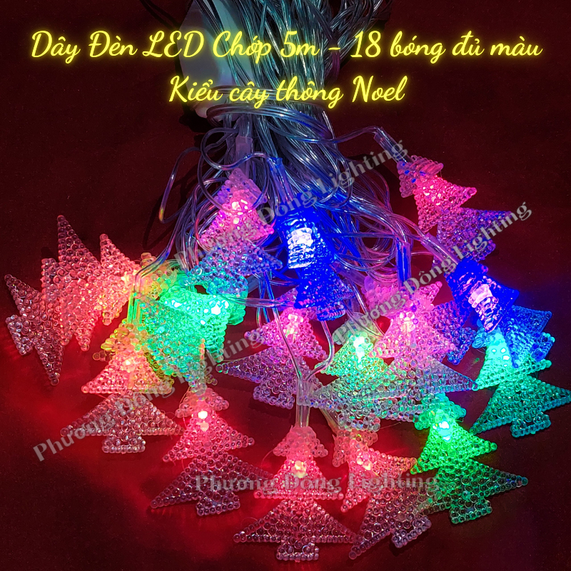 Dây đèn LED trang trí Noel nhiều kiểu Cắm điện 220v Dây dài 5m - 18 bóng