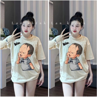 Áo thun chất cotton su form rộng tay lỡ - Nín