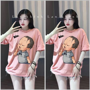 Áo thun chất cotton su form rộng tay lỡ - Nín