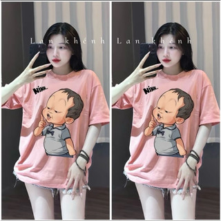 Áo thun chất cotton su form rộng tay lỡ - Nín