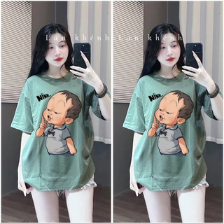 Áo thun chất cotton su form rộng tay lỡ - Nín