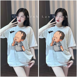 Áo thun chất cotton su form rộng tay lỡ - Nín