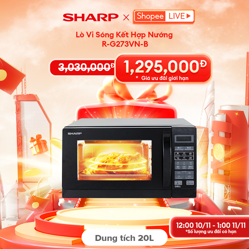 [Sharp x Ngô Kiến Huy live 10/11] Lò Vi Sóng Kết Hợp Nướng Sharp R ...