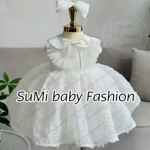 𝗩𝗮́𝘆 𝗰𝗼̂𝗻𝗴 𝗰𝗵𝘂́𝗮 hoa hồng 𝗰𝗮𝗼 𝗰𝗮̂́𝗽 siêu phồng cho bé ( Tặng cài) Rose princess dress for baby