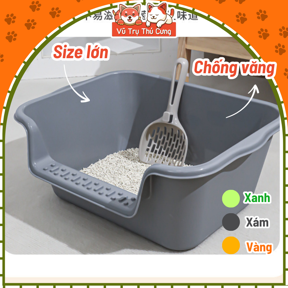 Khay Vệ Sinh Cho Mèo Có Thành Cao Chống Văng Cát (Đơn Sắc)