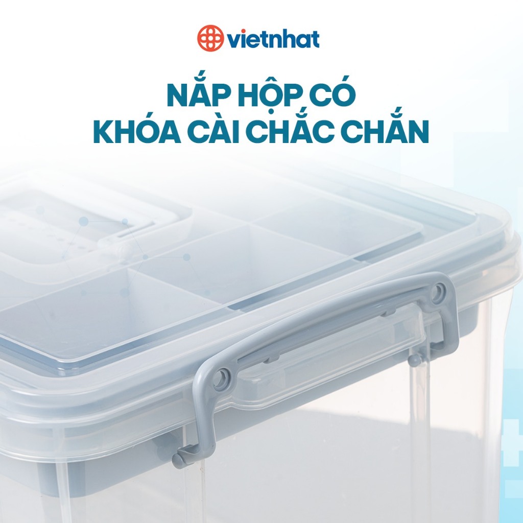 Hộp đựng đồ y tế 6576 Việt Nhật, Hộp đựng thuốc y tế, hộp thuốc y tế gia đình tiện lợi, hộp đựng thuốc 2 tầng