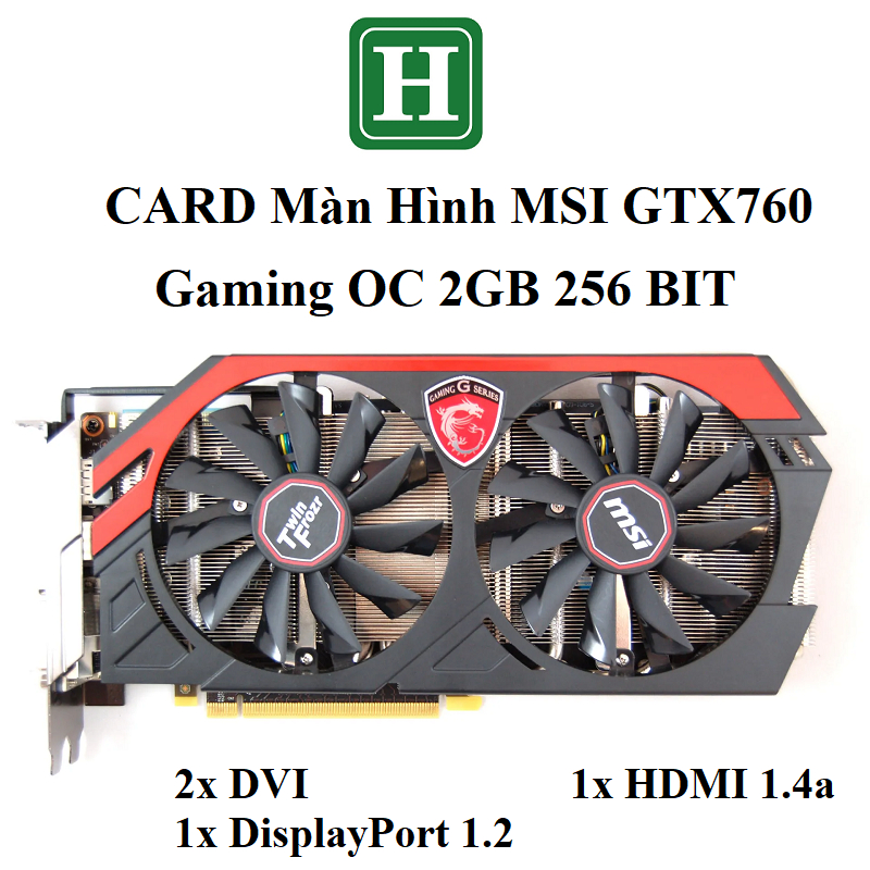 Card màn hình MSI GTX 750, 760 Gaming OC 2GB DDR5 256bit, hàng zin tháo máy  BH 06 tháng - Main Image