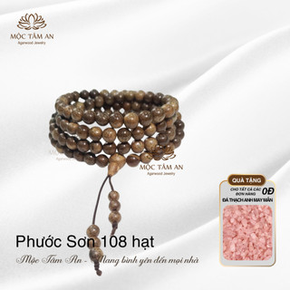 Vòng trầm hương Phước Sơn Mộc Tâm An 108 hạt may mắn, bình an, tài lộc