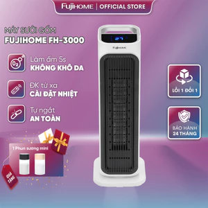 Máy sưởi gốm nhập khẩu không khô da FUJIHOME, quạt sưởi ấm Ceramic tiết kiệm điện không đốt oxy tự ngắt an toàn